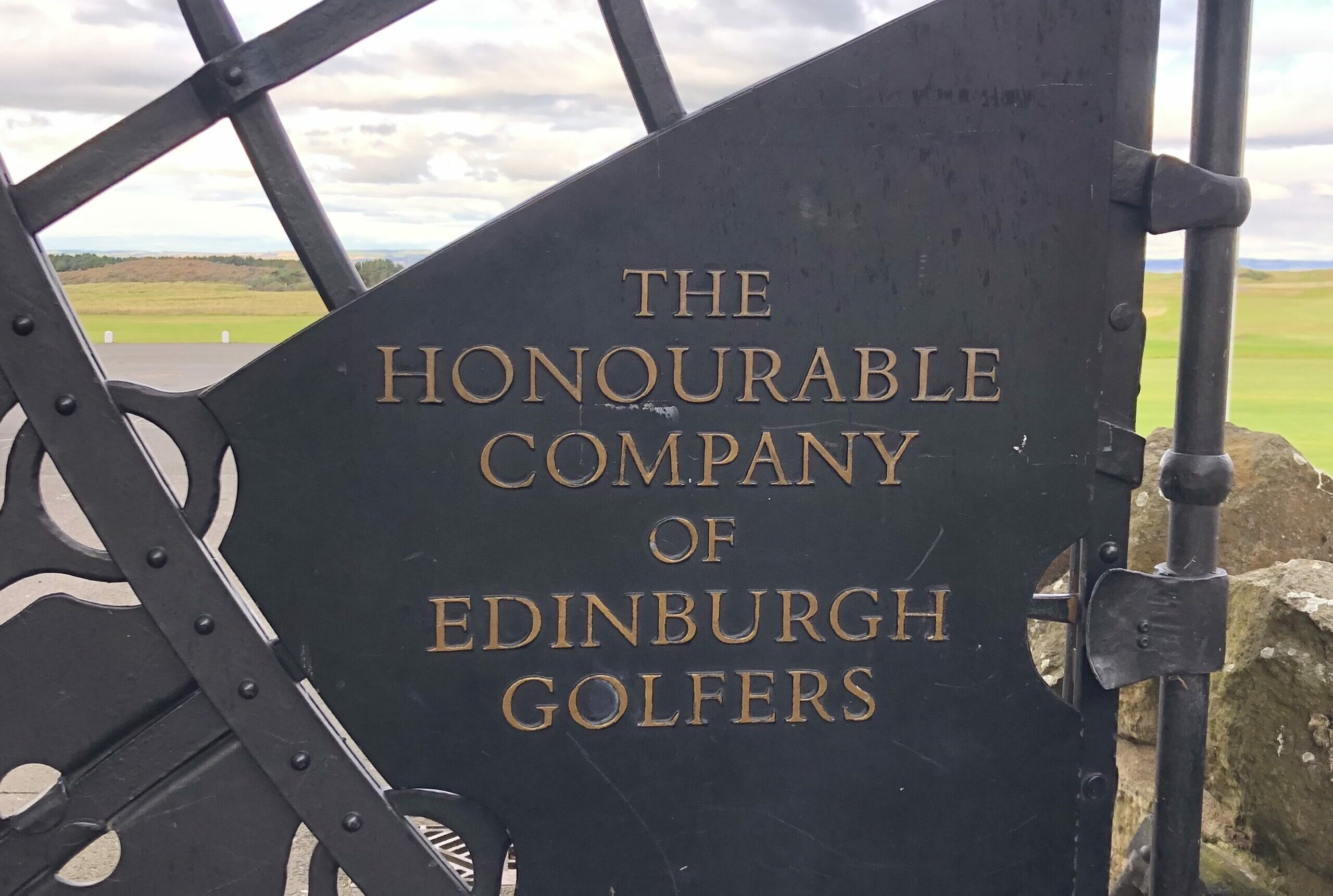 The gates to Muirfield- home to "The Honourable Company of Edinburgh Golfers"